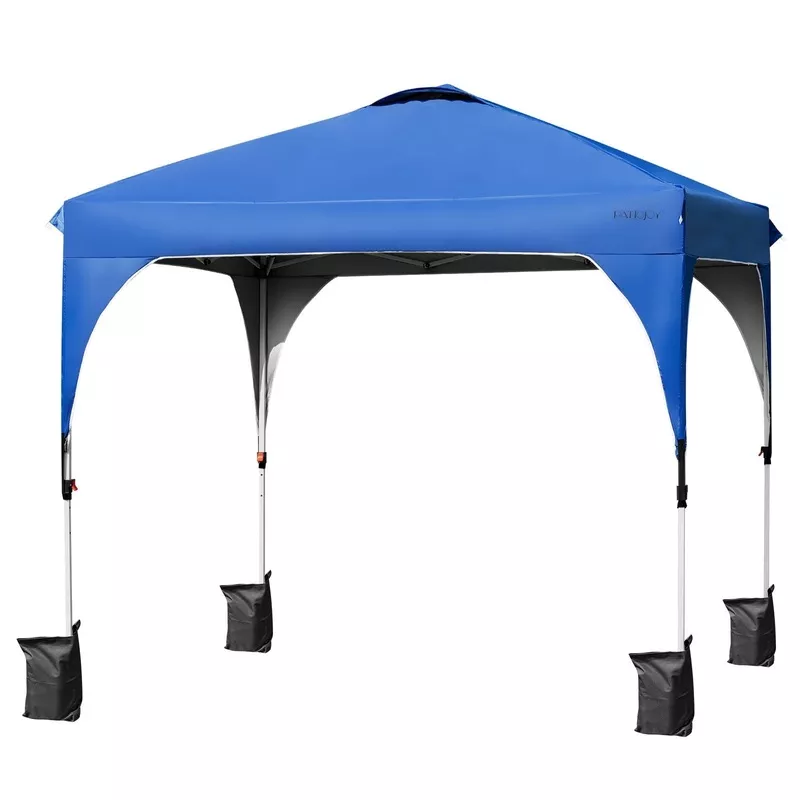 10′ x 10′ Outdoor Pop-up Camping Canopy Tent with Roller Bag-Blue