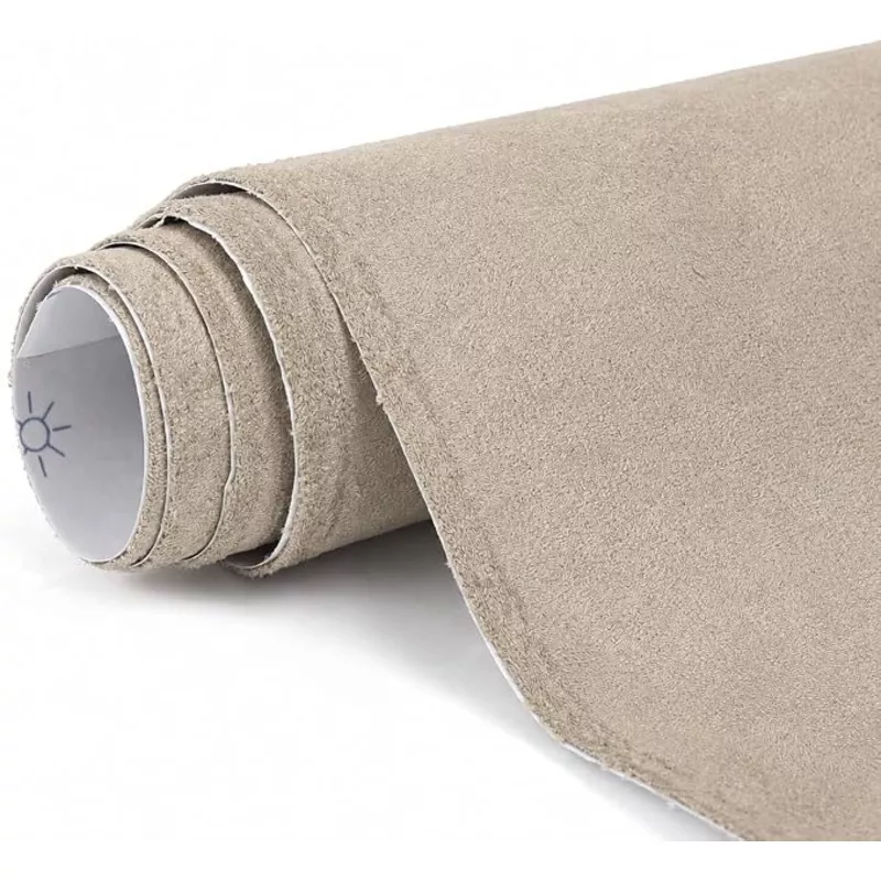 Premium Beige Suede Fabric Wrap - 12x48 inch Suede Wrap for Car Interior - Self-Adhesive Microfiber and Synthetic Leather, Stretchable Interior Film for Car and Home Decor